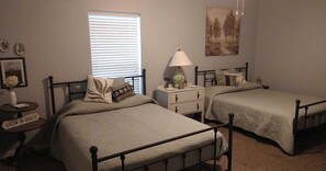 4 bedrooms, desk, iron/ironing board, travel crib