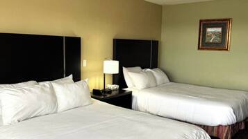 Desk, free WiFi, bed sheets