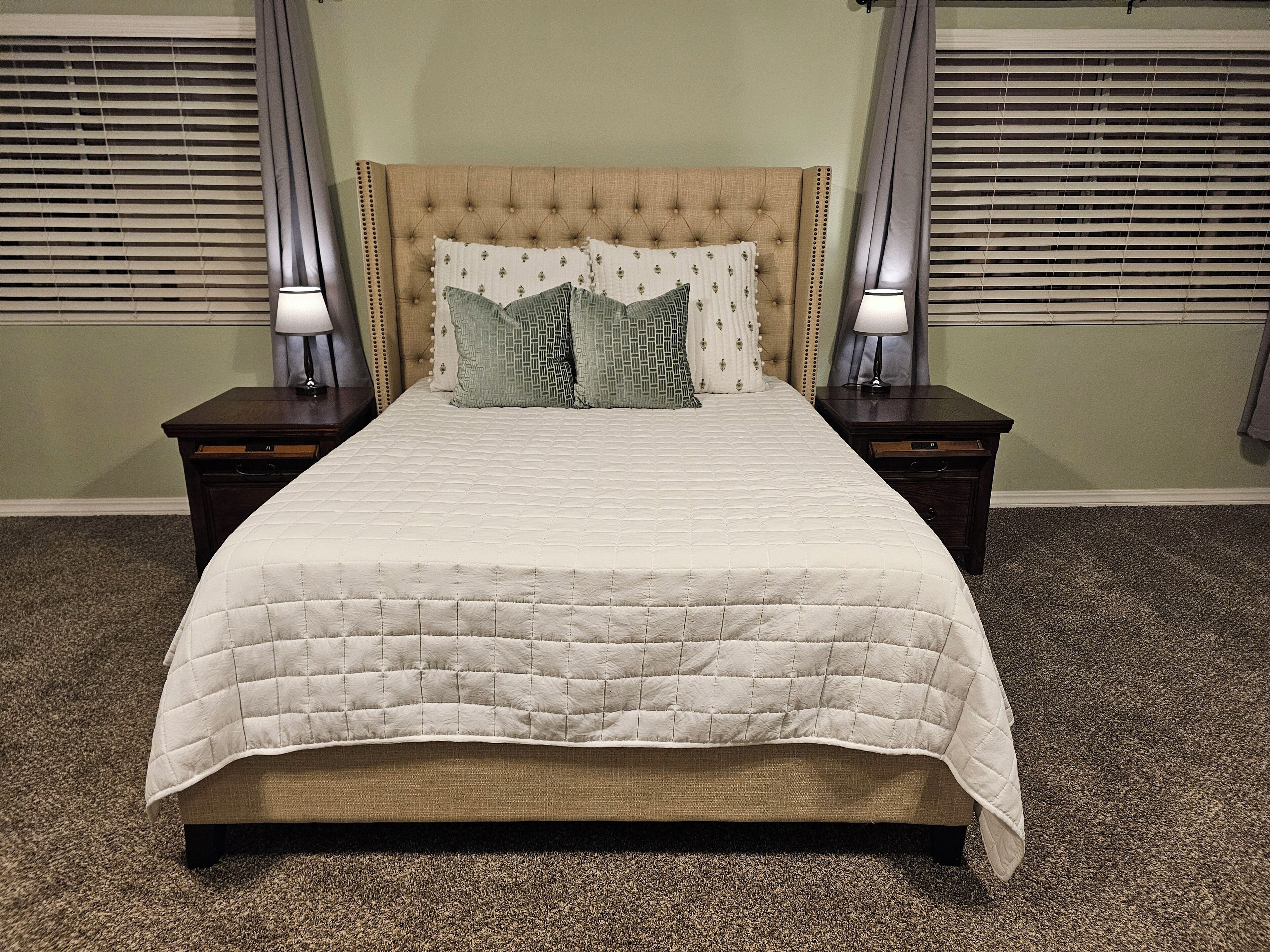 1 bedroom, desk, iron/ironing board, travel cot