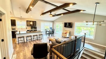 Smart TV, foosball, books