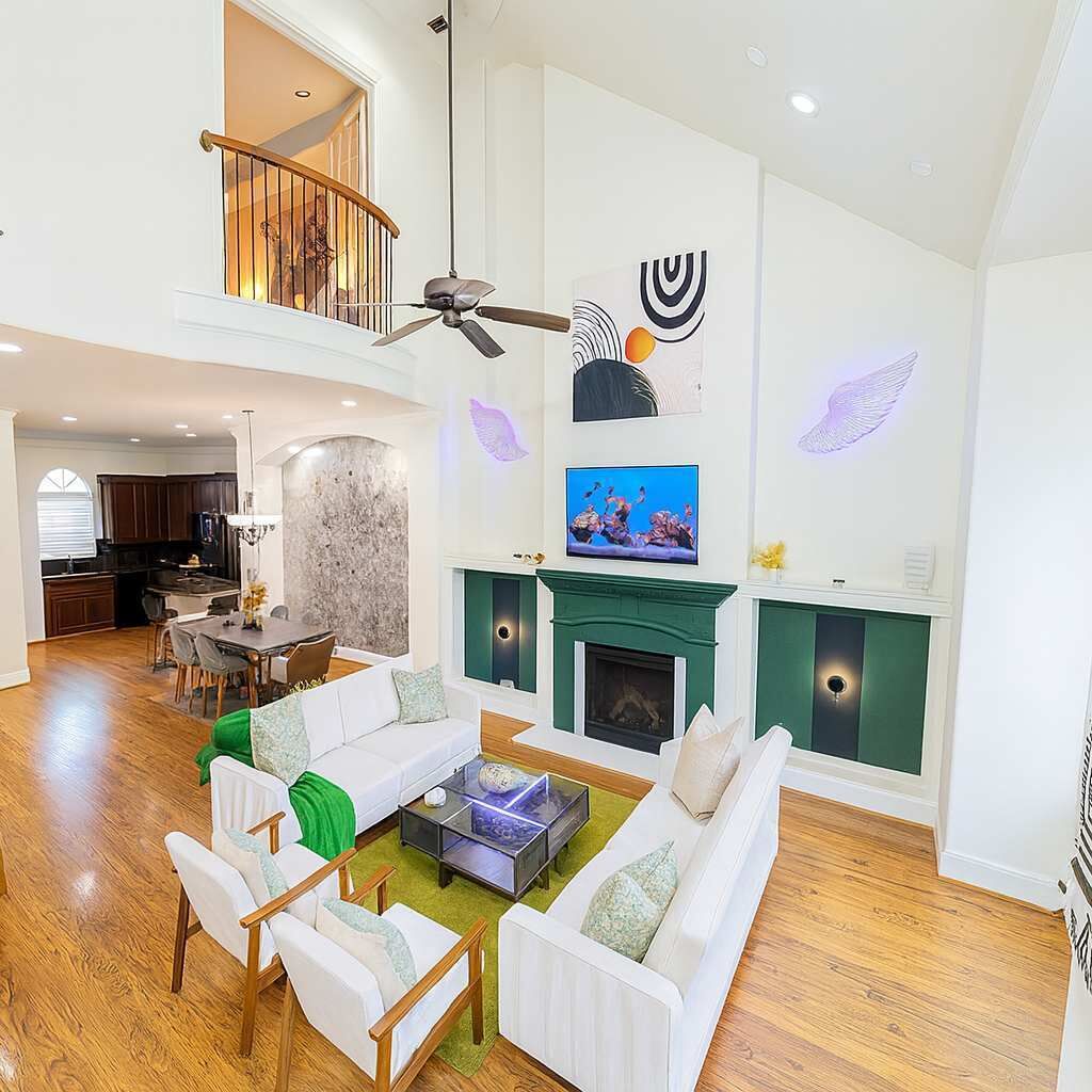 Smart-tv en een open haard