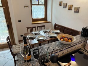 Dining - Natural stone rustico "Casa Marie" with views of Lake Como and Domaso (Vercana)