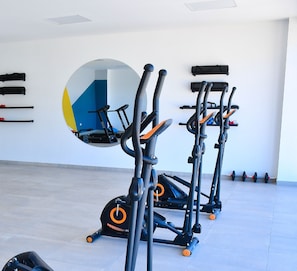 Stay active with our fitness center featuring treadmills, ellipticals, and weightlifting stations.