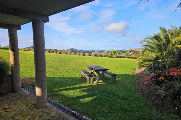 Patio and picnic table