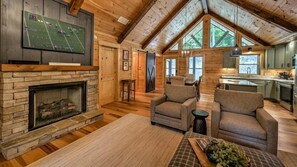 Smart TV, chimenea y impresora 