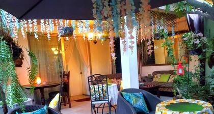 Garden-View Double Room A/C, Private Bath & Terrace Access