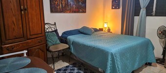Garden-View Double Room A/C, Private Bath & Terrace Access
