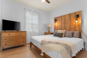 4 bedrooms, iron/ironing board, travel cot, WiFi