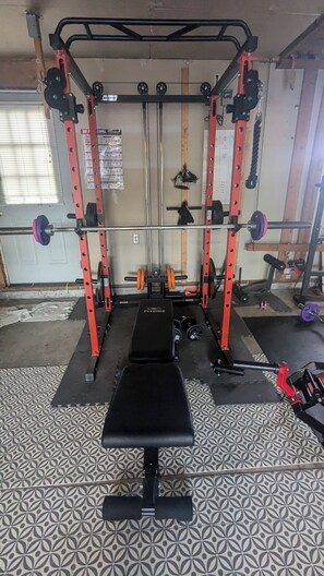 Fitness facility - Family friendly home: scenic views, AC, WiFi, fitness room, kids playset, garage (Barto)