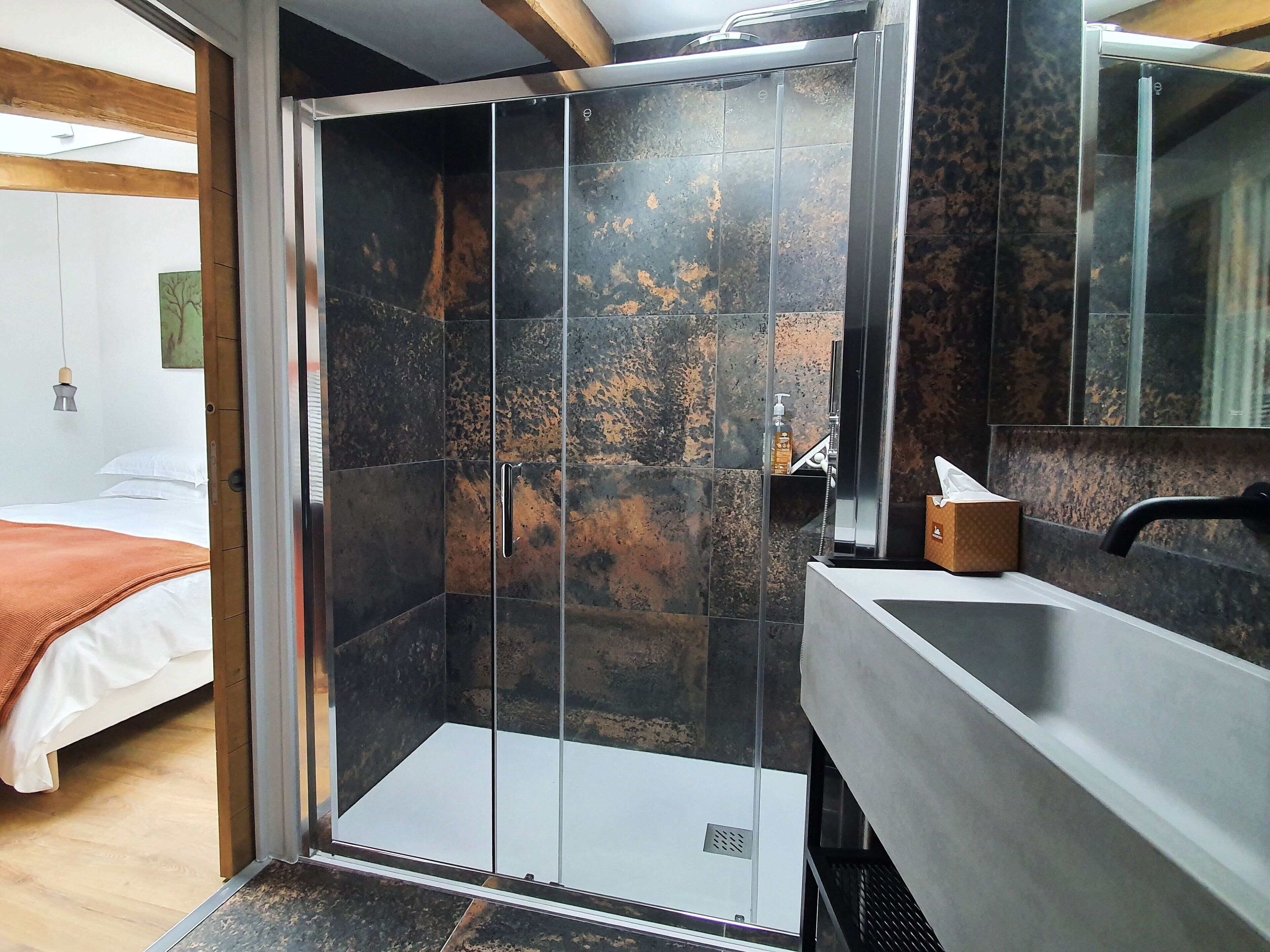 Shower, towels