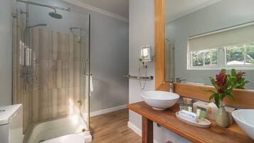 Ducha, secador de pelo, bidet, toallas