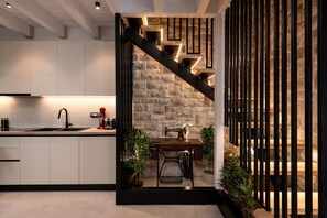 Fridge, microwave, dishwasher, toaster