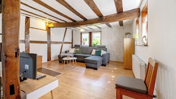 TV, lareira, aparelho de som