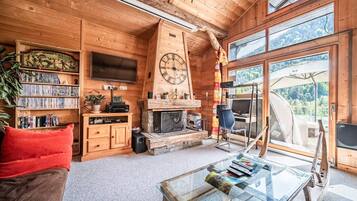 Fernseher, Kamin, Videospiele, DVD-Player