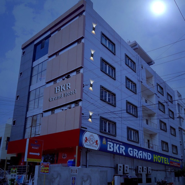 A multi-story building with the sign "BKR Grand Hotel" prominently displayed. - BKR Grand Hotel (Tirupati)