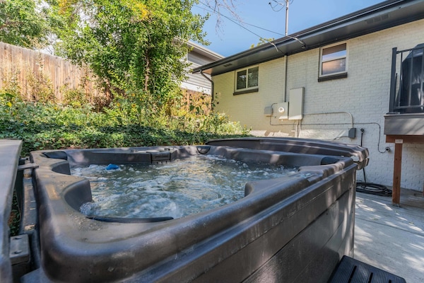 Take a relaxing soak in the hot tub.
