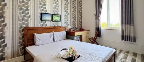 Free minibar items, desk, laptop workspace, soundproofing