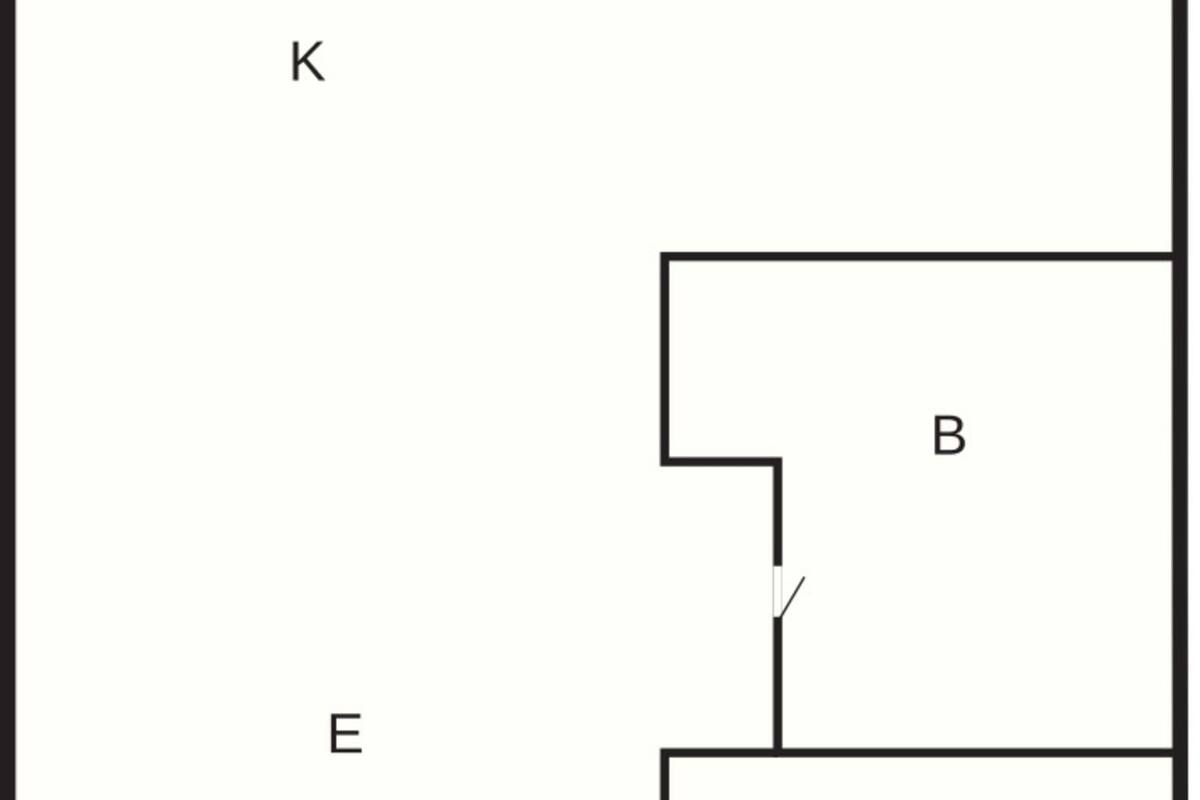 A floor plan with labeled rooms K, B, E, and Z.