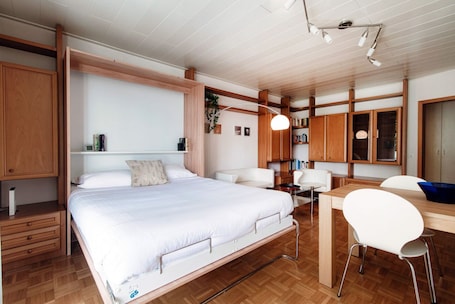 Iron/ironing board, free WiFi, bed sheets. Apartment in Massagno with balcony (Francobollo Studio)