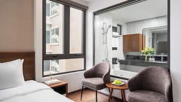 Deluxe Double Room, City View | In-room safe, desk, laptop workspace, iron/ironing board