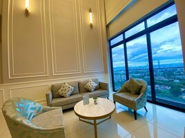 Duplex, Non Smoking | Living area | TV