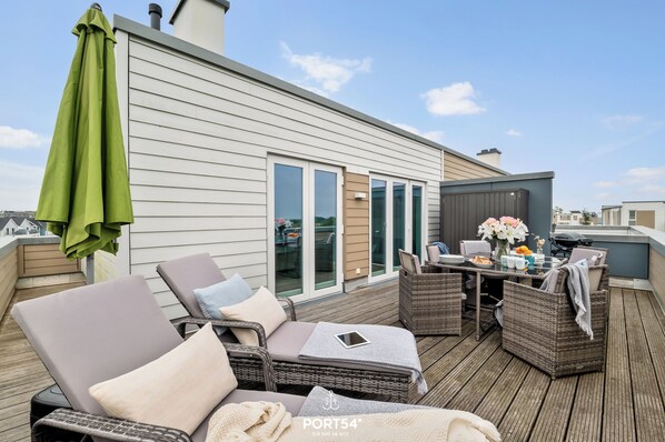 Outdoor dining - Mehr Meerglück - Infrared Sauna, Shower, Bathtub, Fireplace, rooferrace, Grill (Olpenitz)