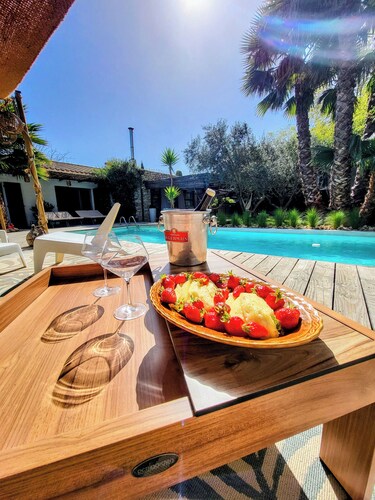 HOUSE "L'OLIVETTE" jacuzzi, heated pool, billiards, table soccer, 7KM from Nîmes 