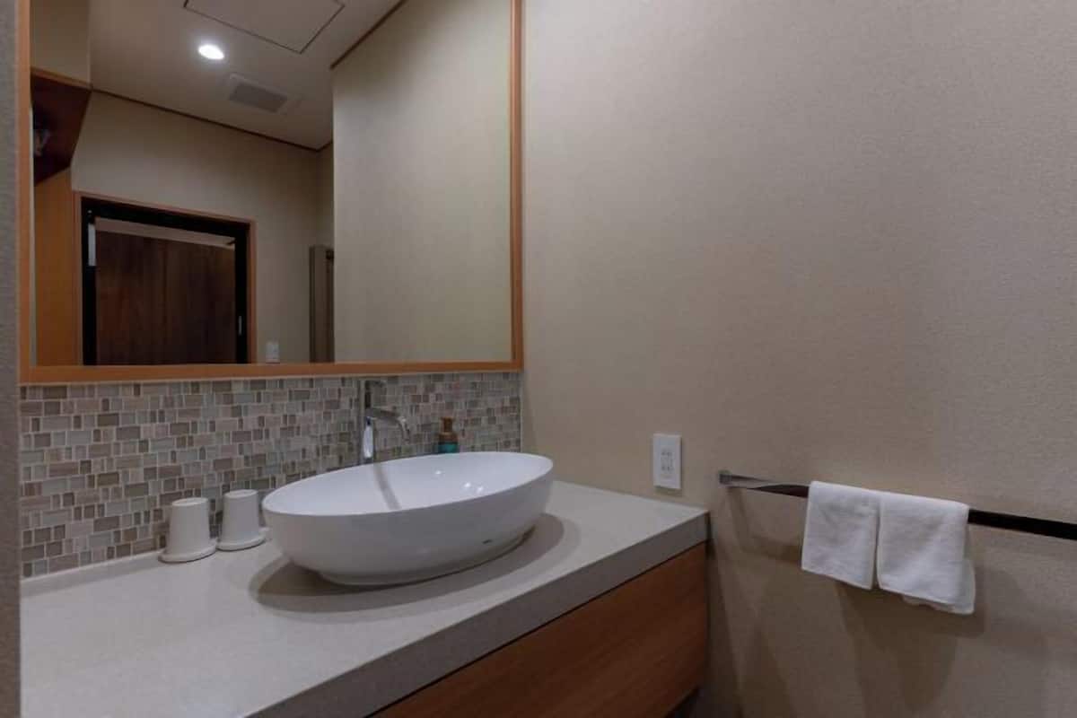 Separate tub and shower, spring water tub, hydromassage showerhead