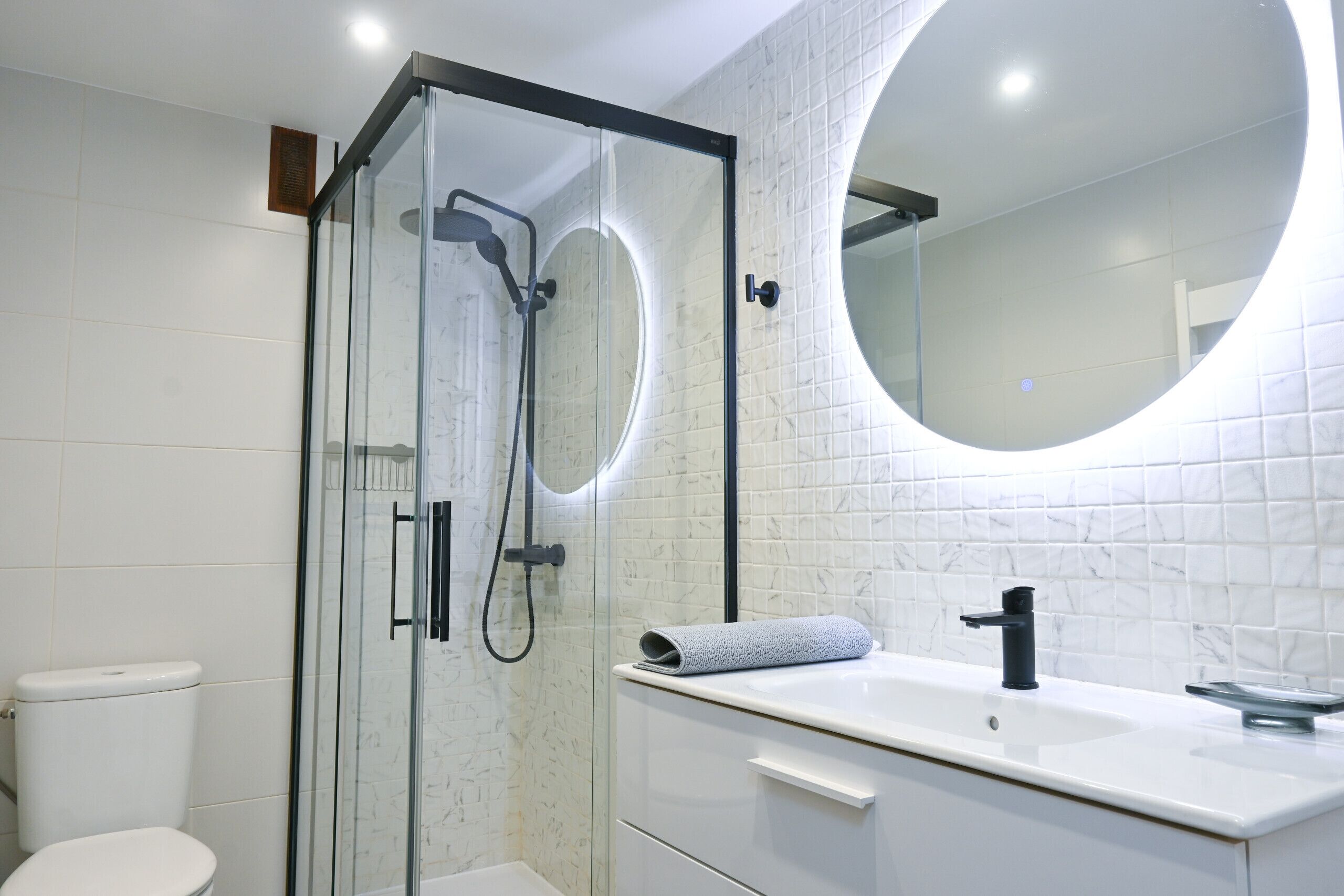 Shower, hair dryer