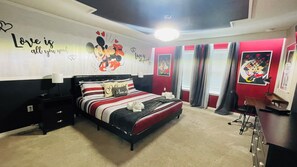 5 bedrooms, desk, iron/ironing board, travel crib