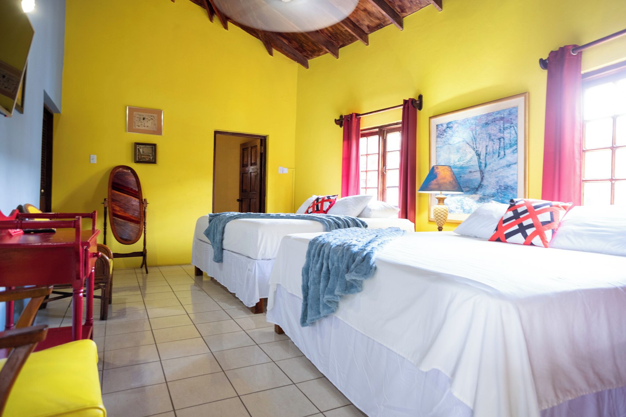 Room, 2 Double Beds, Non Smoking, Garden View | Desk, rollaway beds, free WiFi, bed sheets