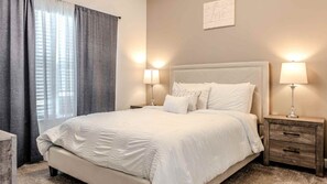 5 bedrooms, iron/ironing board, travel crib, internet