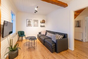 Superior Apartment | Living area | 20-inch flat-screen TV with cable channels - Day Dream Apartments Brekkugata (Akureyri)