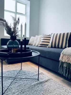 Standard Apartment | Living area | 20-inch flat-screen TV with cable channels - Day Dream Apartments Brekkugata (Akureyri)