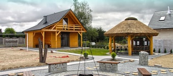 A Wooden, Eco-friendly House by the Goszcza Lake. Living Room, 2 Bedrooms