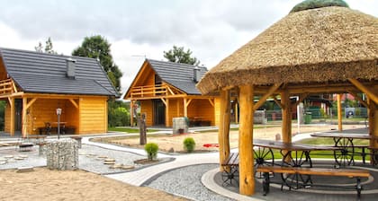 A Wooden, Eco-friendly House by the Goszcza Lake. Living Room, 2 Bedrooms
