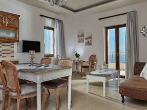 Classic Apartment, 2 Bedrooms | Living room - New Beautiful Complex With Villa's and App., big Pool, sea Views, SW Crete (Faistos)