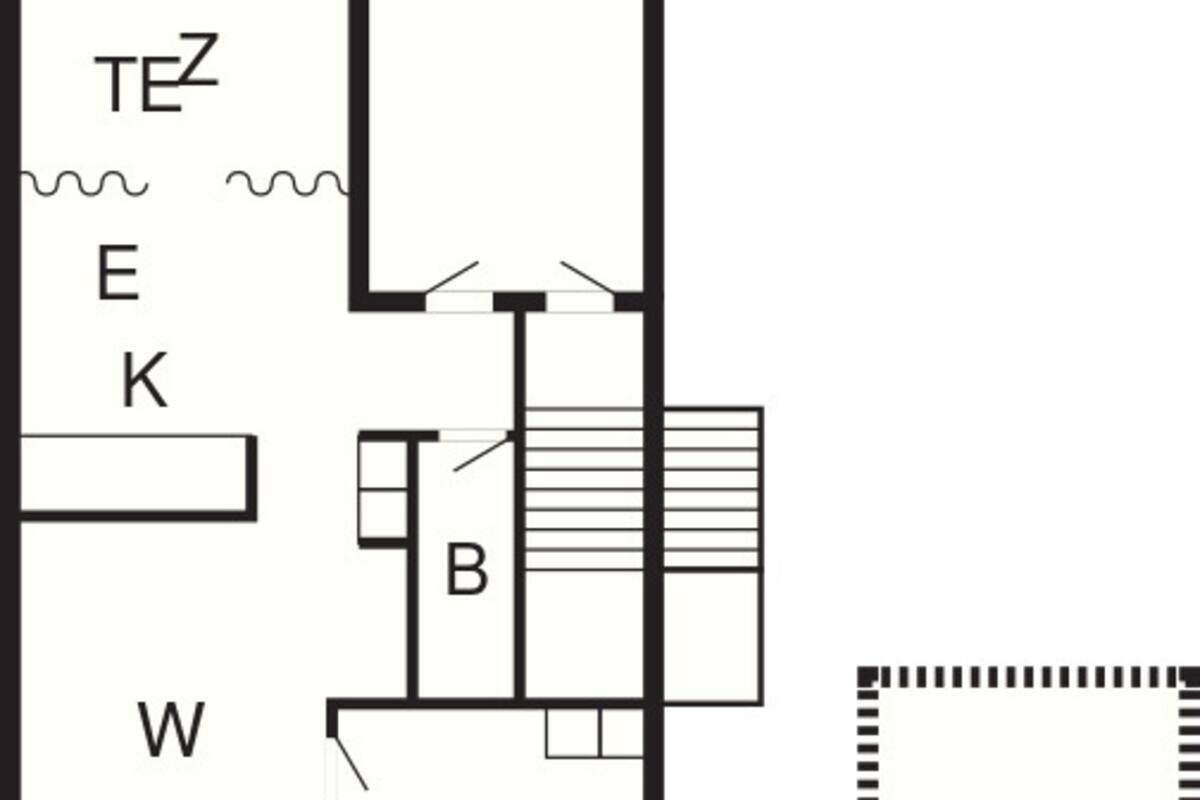 A floor plan with labeled rooms: TEZ, E, K, W, Z, and H.