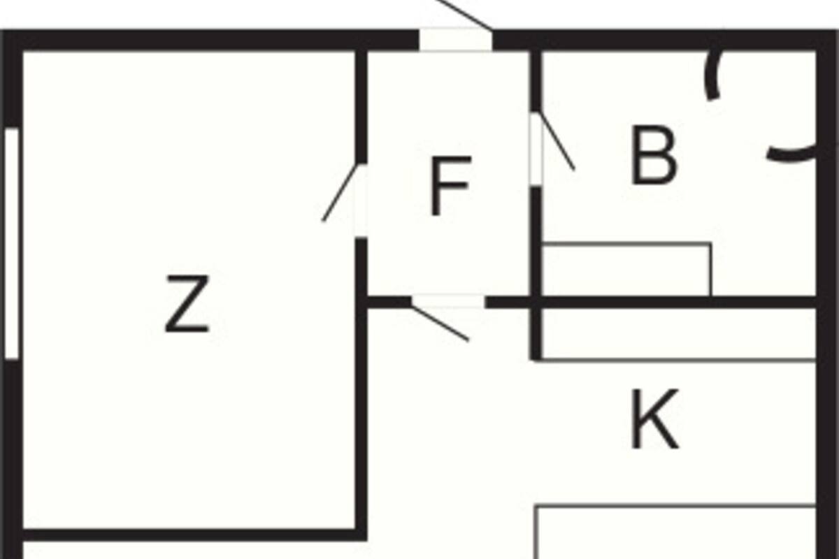Ένα σχέδιο κάτοψης με τις αίθουσες Ζ, W, AL, B, K και Ε να είναι σαφώς σημειωμένες.