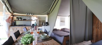 Safari Tent in the Middle of the Fryske Walden