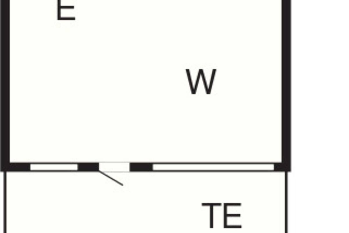 A floor plan with labeled rooms: TE, K, B, Z, E, and W.