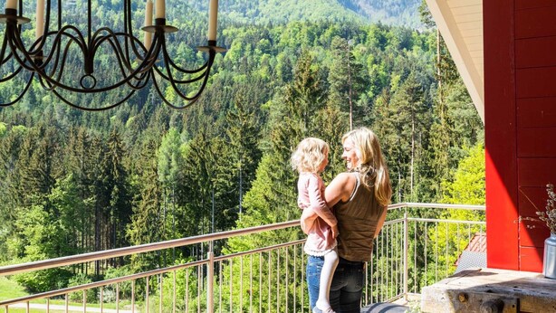 A balcony with a view of a forested mountain range. - Lush Apartment in Sankt Michael ob Bleiburg (Feistritz ob Bleiburg)