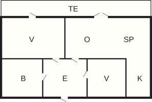 Klassiek huis, 2 slaapkamers | Grondplan