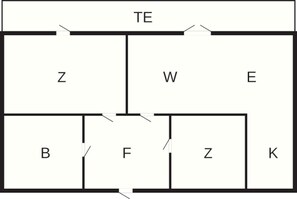 Klassiek huis, 2 slaapkamers | Grondplan