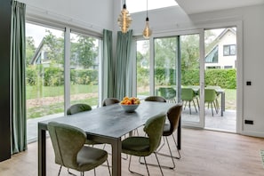 Classic House, 3 Bedrooms | Dining - Great Holiday Home Energy Neutral on Texel With Sauna and sun Shower (De Koog)