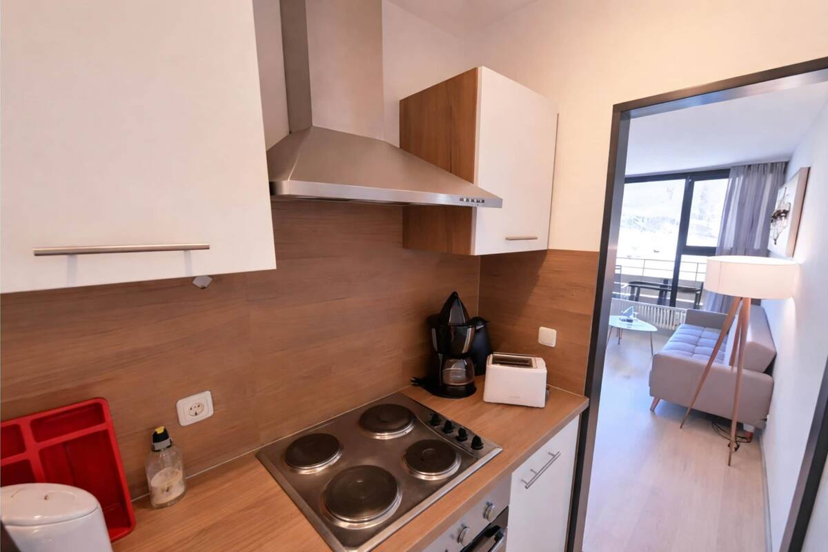 Departamento Confort, 1 habitación | Cocina privada | Refrigerador, microondas, lavavajillas y cafetera y tetera
