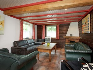 Comfort House, 4 Bedrooms | Living room | Fireplace - Cozy Group House in Reusel in a Natural Environment (Lage Mierde)