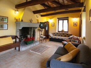 Deluxe House, 4 Bedrooms | Living room | Fireplace - Welcoming Holiday Home in Urbania With Pool (Urbania)