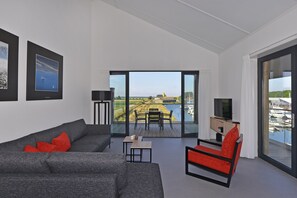 Classic Apartment, 2 Bedrooms | Living room - Waterlodge Blue Lagoon on a Jetty for 4 People (Kamperland)