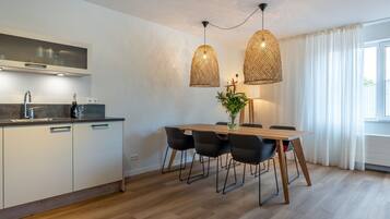 Comfort Apartment, 2 Bedrooms | Private kitchen | Fridge, microwave, oven, dishwasher